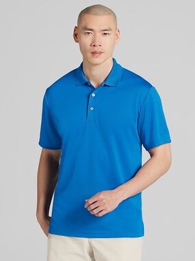 PGA Tour Men’s Royal Blue AirFlux Performance Short-Sleeve Polo Shirt Size Large